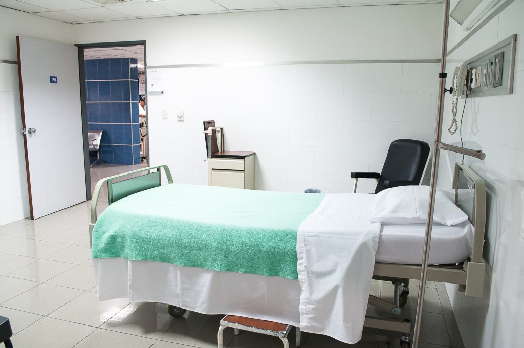 An empty bed in a surgery center