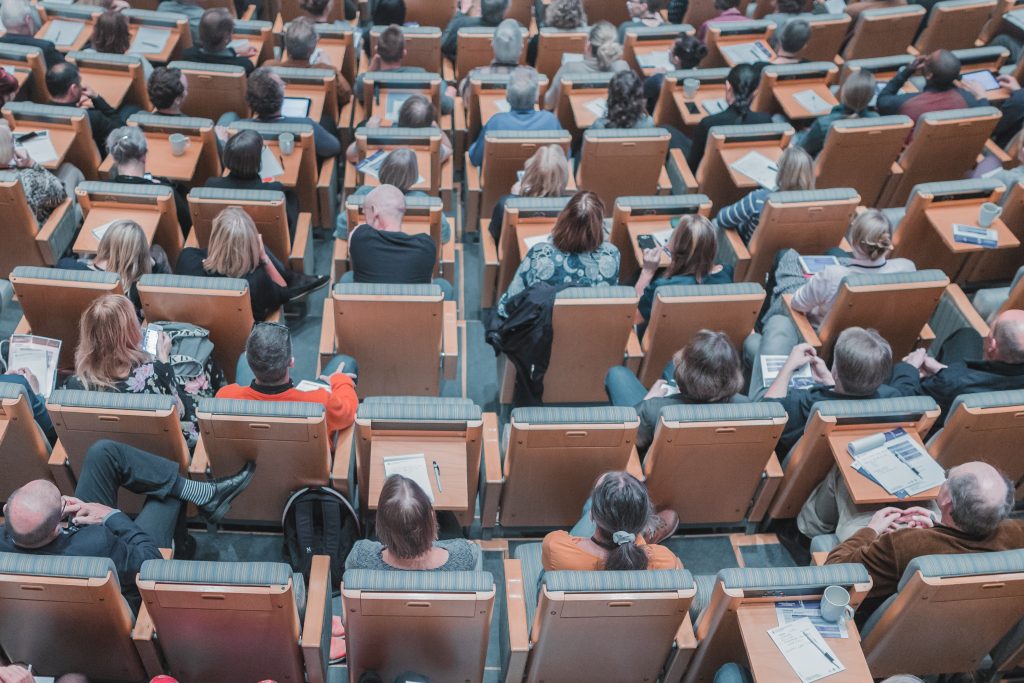 People attend a lecture